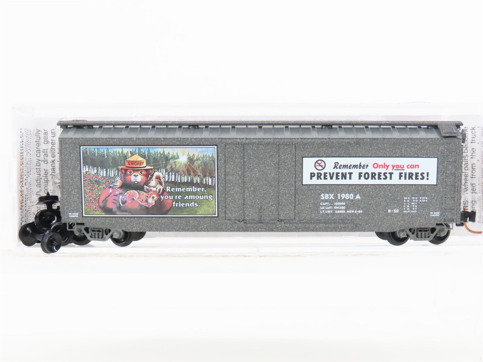 N Scale Micro-Trains MTL 03200404 SBX Smokey Bear 50' Standard Boxcar #1980A