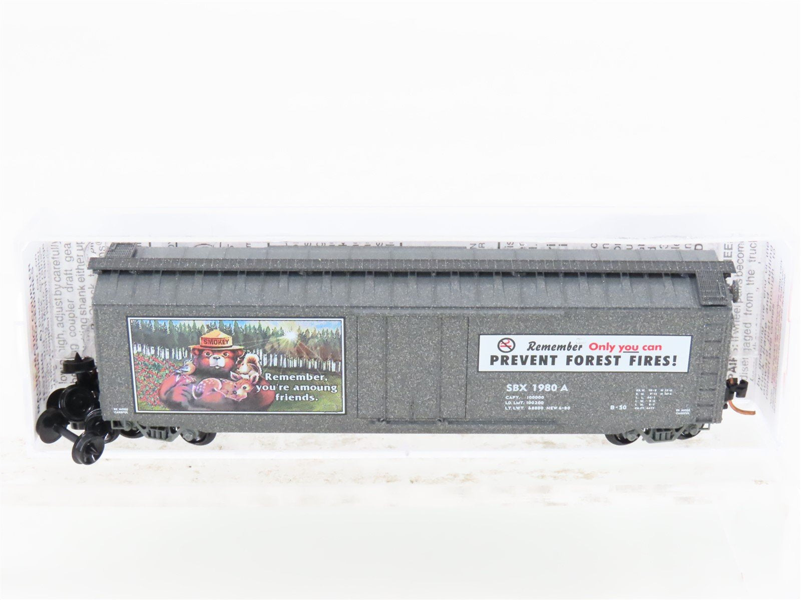 N Scale Micro-Trains MTL 03200404 SBX Smokey Bear 50' Standard Boxcar #1980A