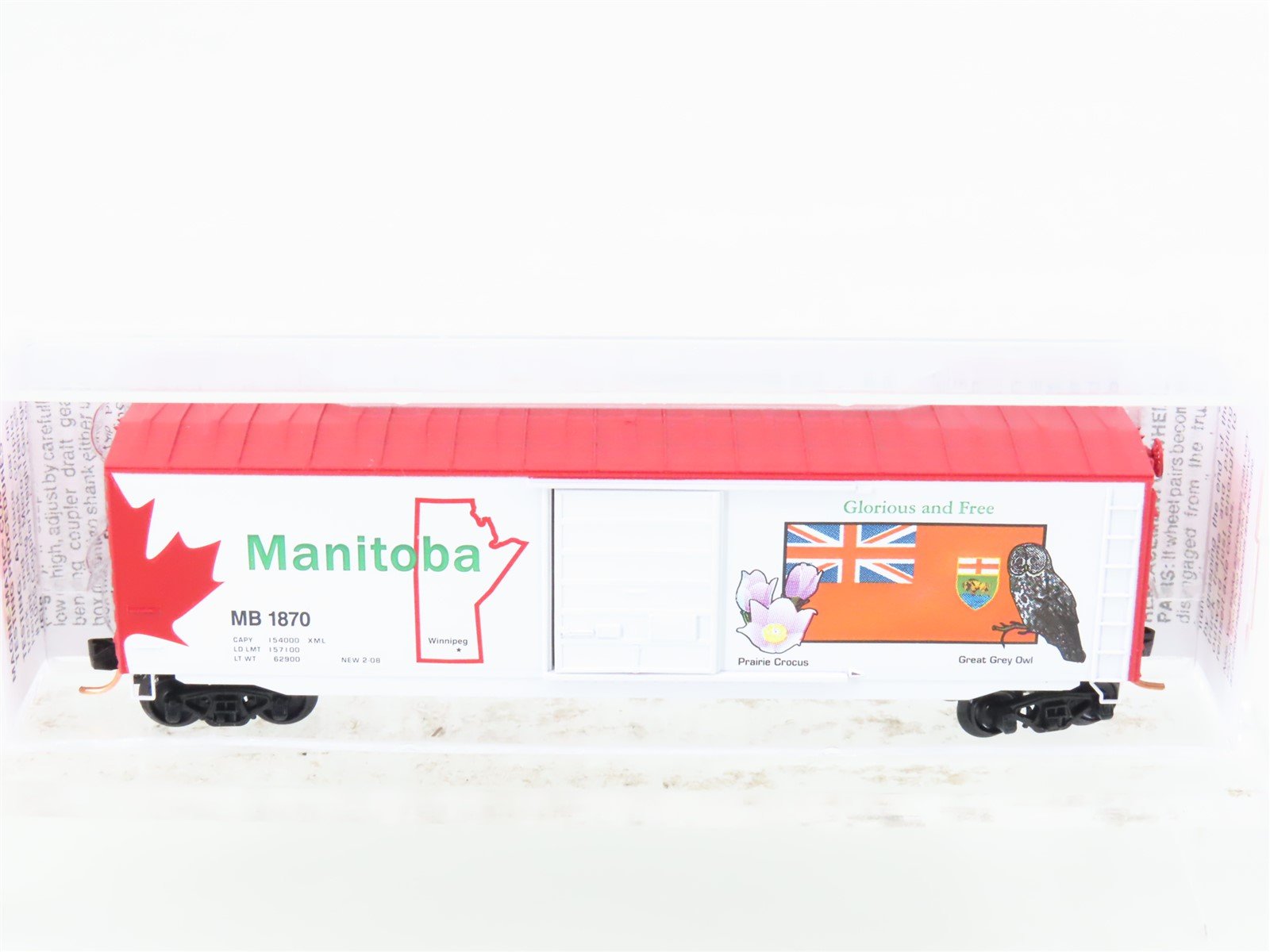 N Scale Micro-Trains MTL 07700160 MB Manitoba 50' Standard Boxcar #1870