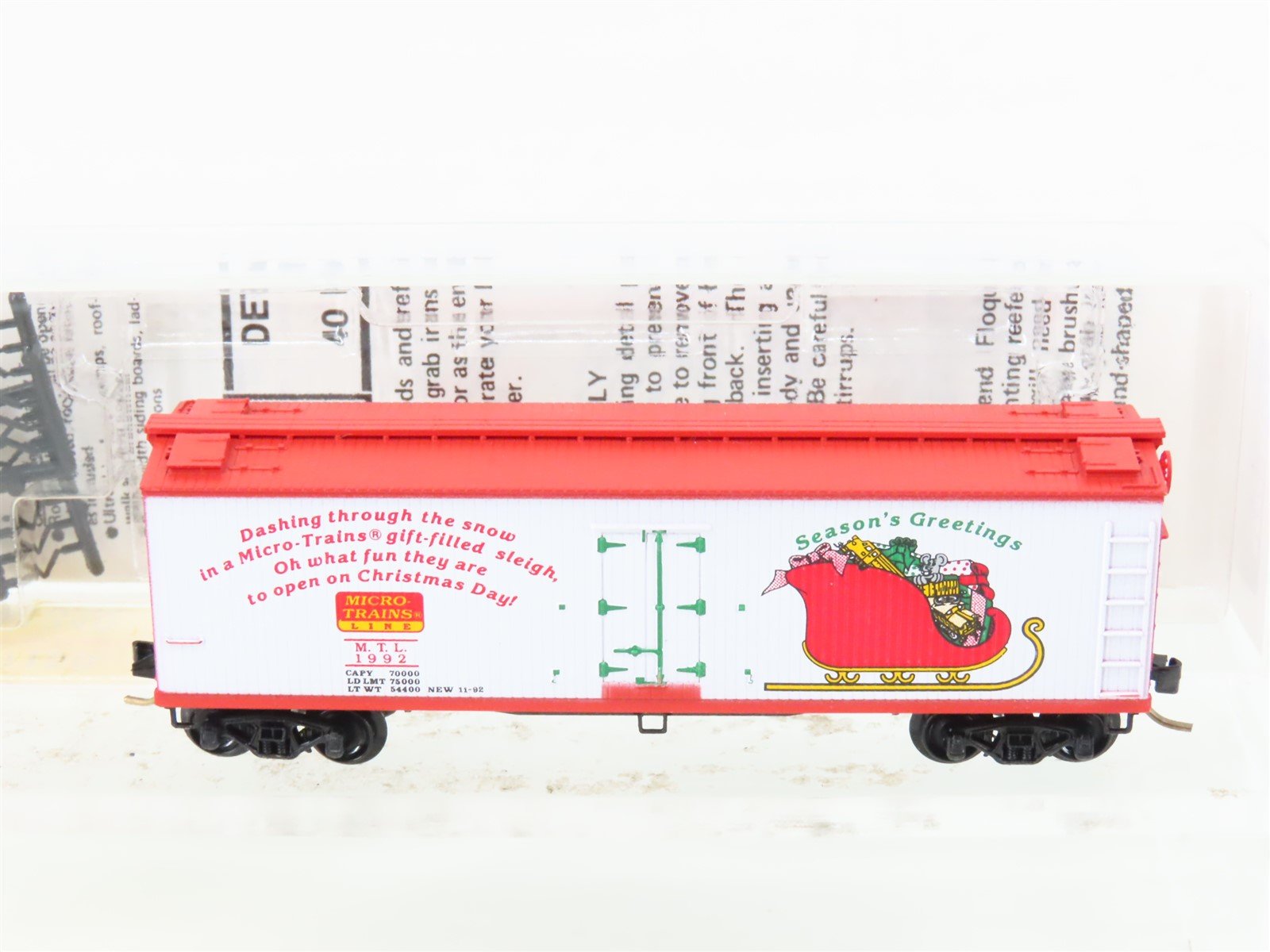 N Scale Micro-Trains MTL 47150 1992 Holiday 40' Wood Reefer #1992