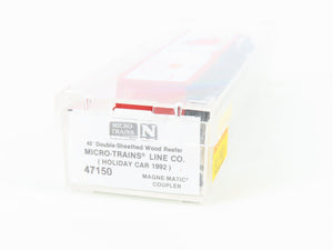 N Scale Micro-Trains MTL 47150 1992 Holiday 40' Wood Reefer #1992