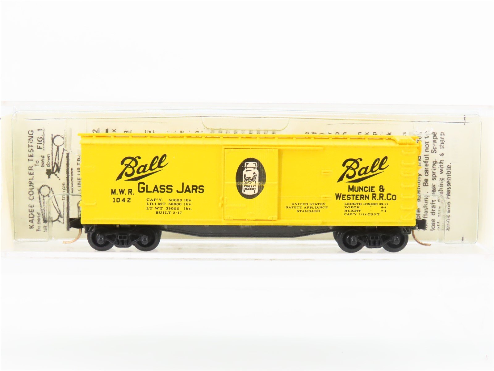 N Scale Kadee Micro-Trains MTL 42030 MWR Ball Glass Jar 40' Wood Boxcar #1042