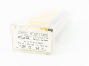 N Scale Kadee Micro-Trains MTL 42030 MWR Ball Glass Jar 40' Wood Boxcar #1042