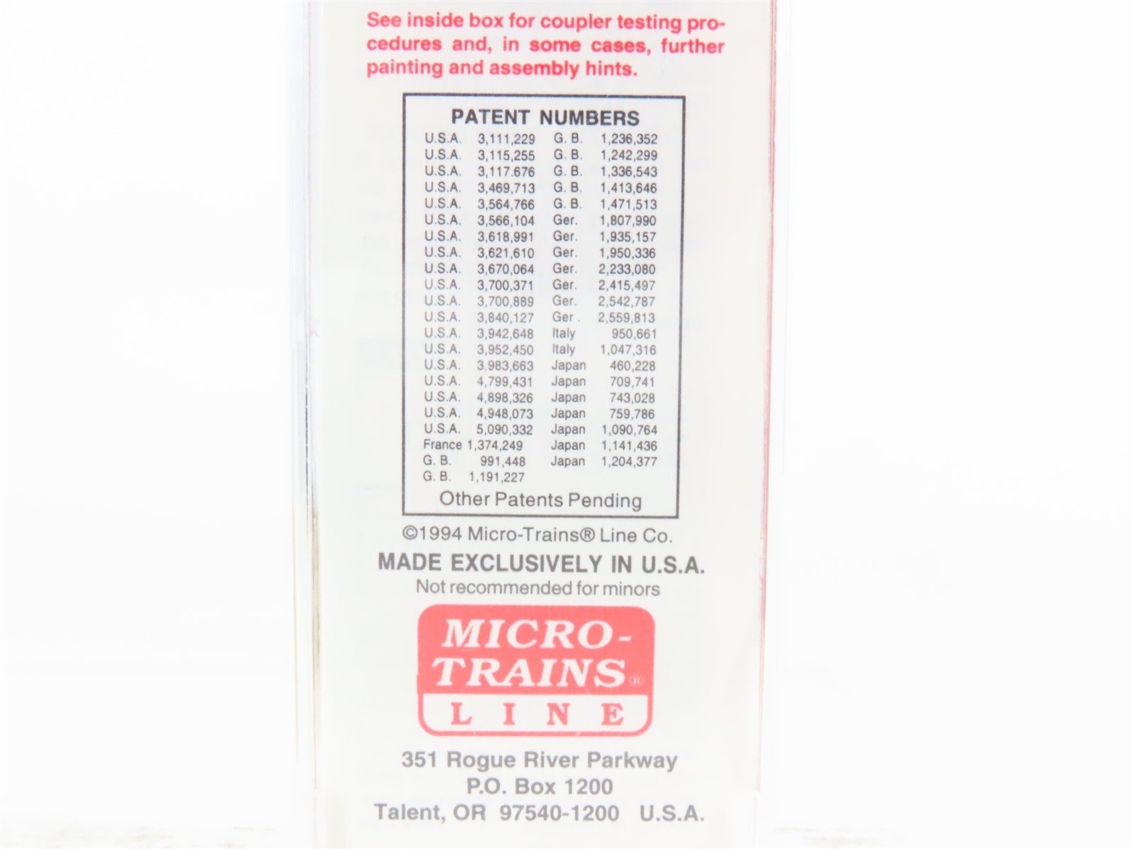 N Scale Micro-Trains MTL 31260 CBQ Burlington 50' Standard Boxcar #924
