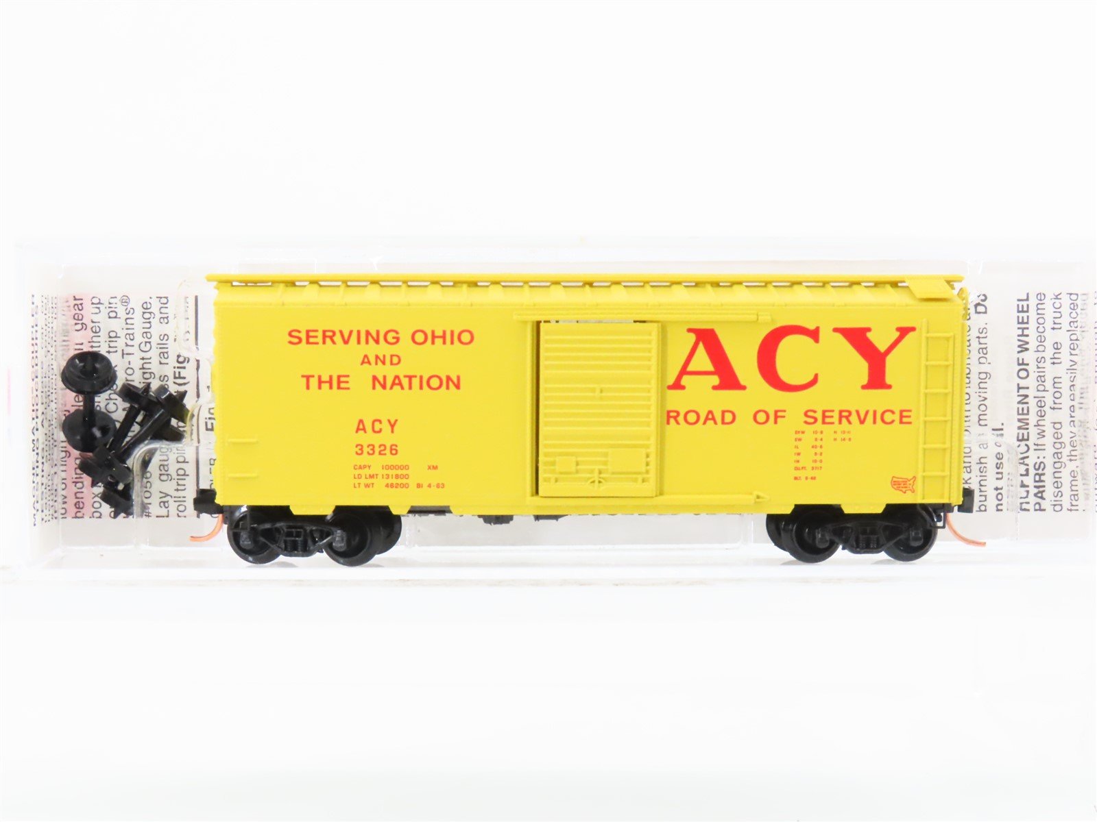 N Scale Micro-Trains MTL 20180 ACY Akron Canton & Youngstown 40' Boxcar #3326