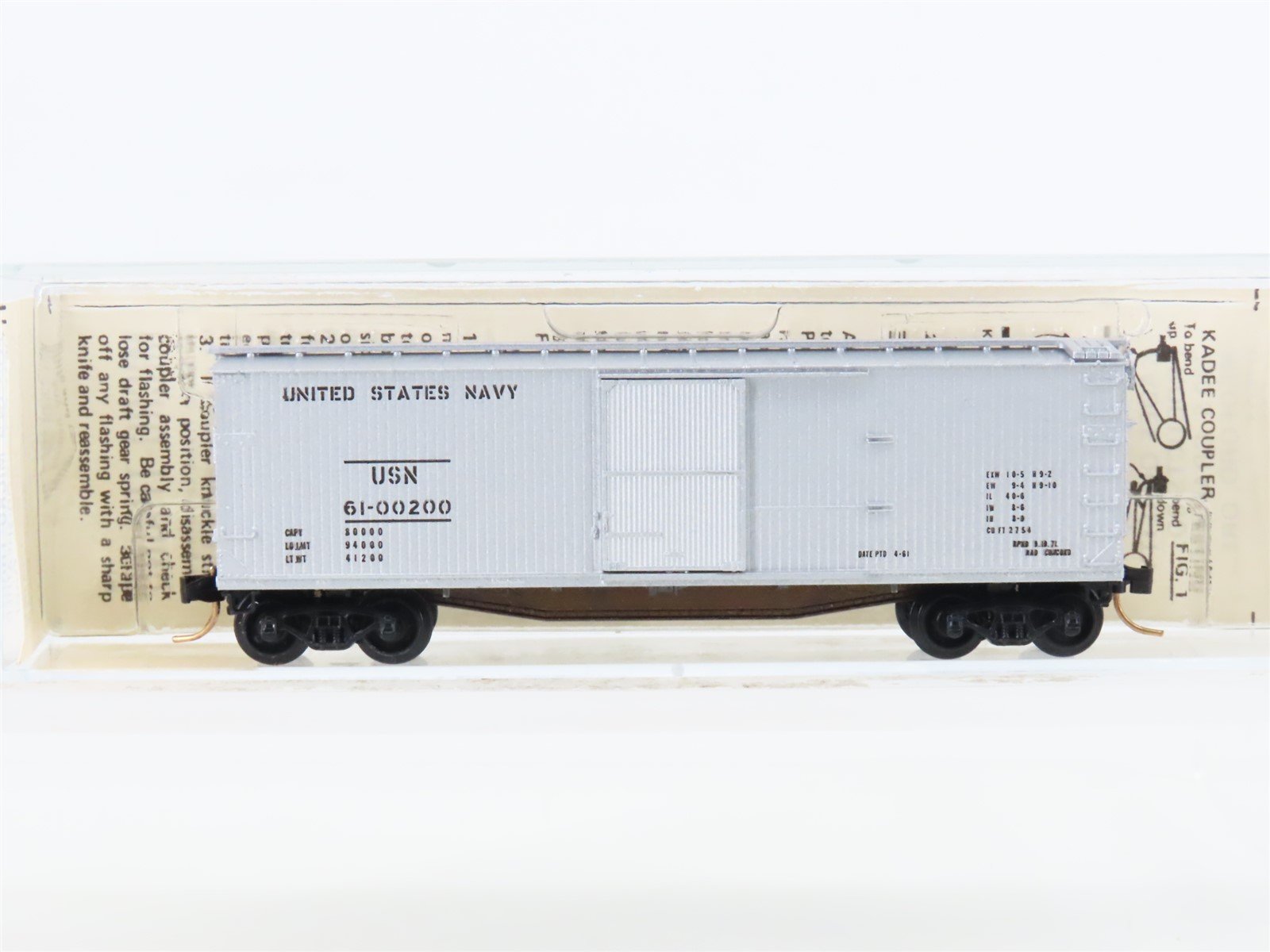 N Scale Kadee Micro-Trains MTL 42050 USN US Navy 40' Wood Boxcar #61-00200