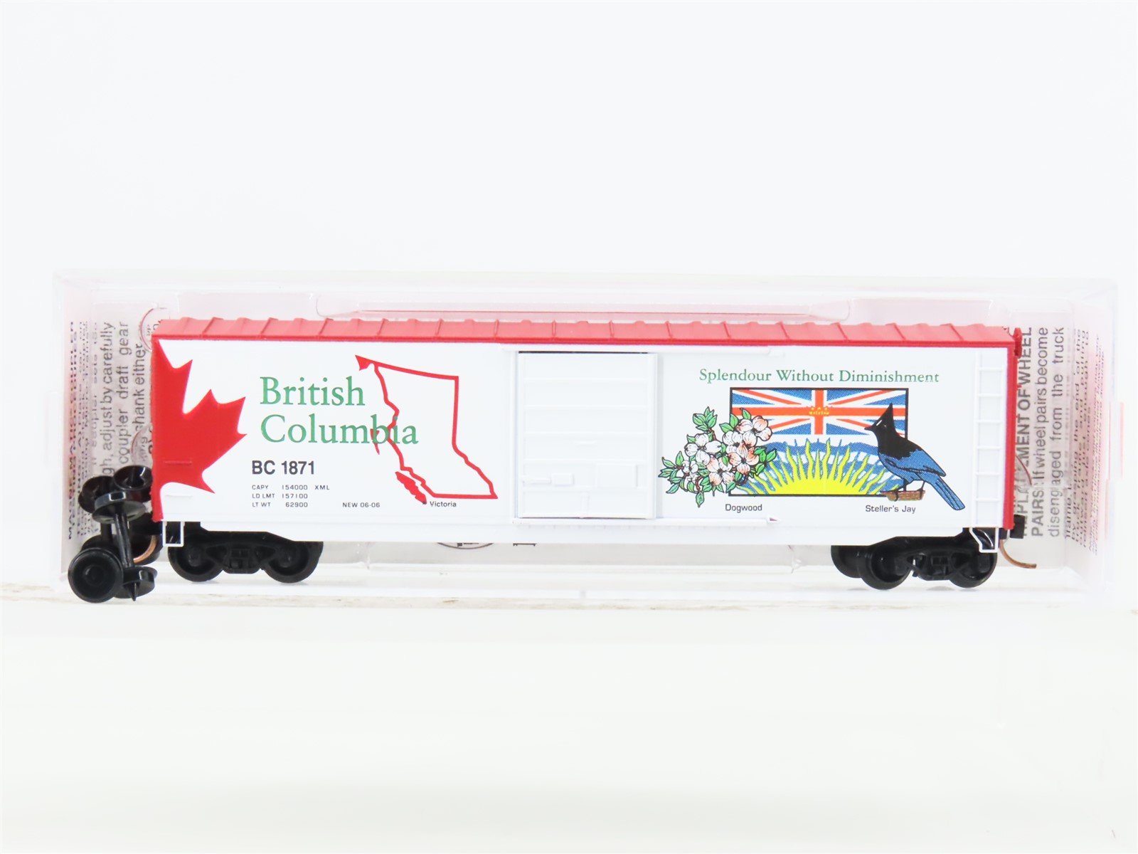 N Scale Micro-Trains MTL 07700151 BC British Columbia 50' Standard Boxcar #1871