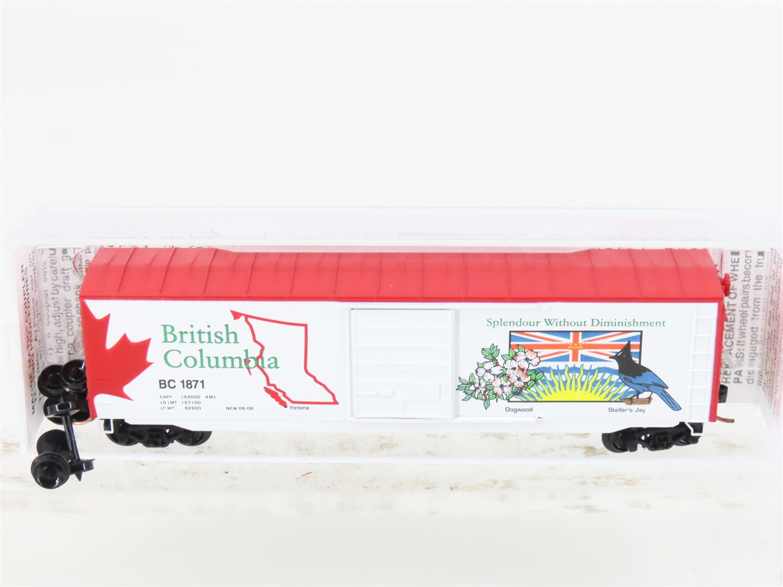 N Scale Micro-Trains MTL 07700151 BC British Columbia 50' Standard Boxcar #1871