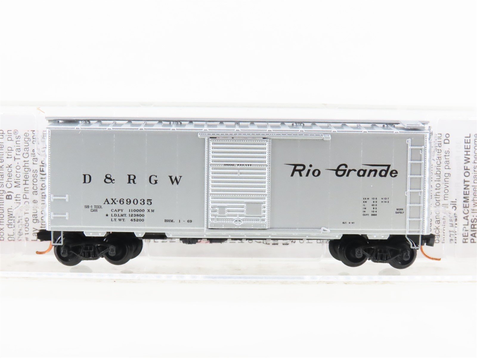 N Micro-Trains MTL 02000776 D&RGW Rio Grande 40' Single Door Box Car #AX-69035