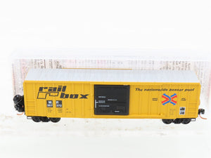 N Micro-Trains MTL 02500500 MP Railbox 50' Rib Side Single Door Box Car #357372