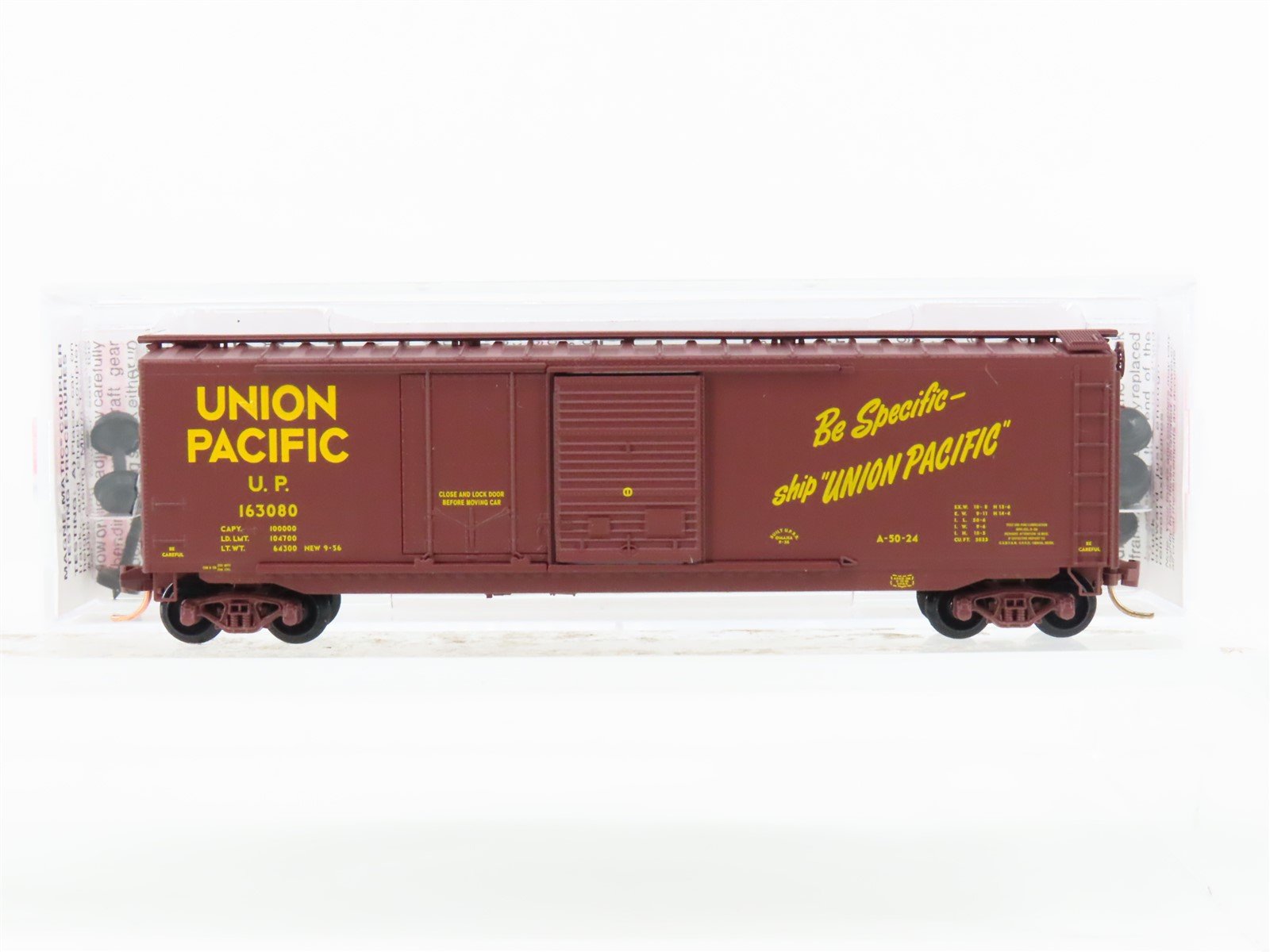 N Micro-Trains MTL 33150 UP Union Pacific "Be Specific" 50' Box Car #163080