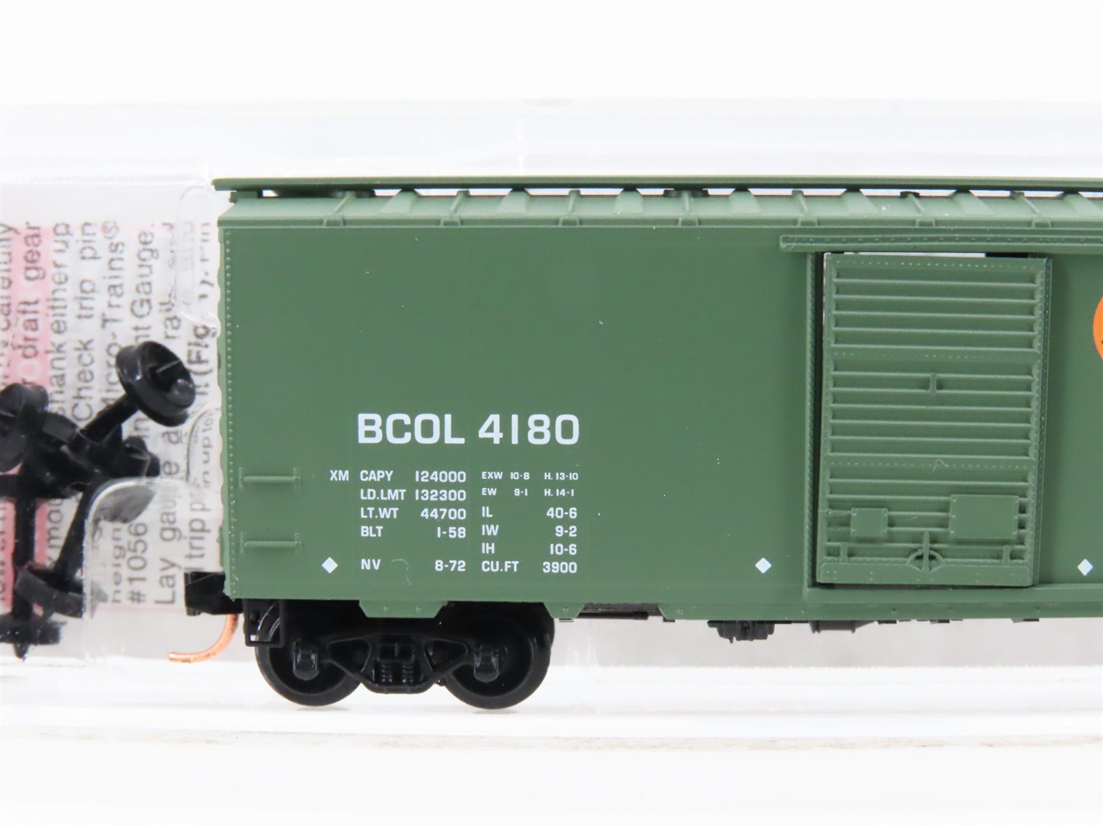 N Micro-Trains MTL 20580 BCOL British Columbia 40' Single Door Box Car #4180