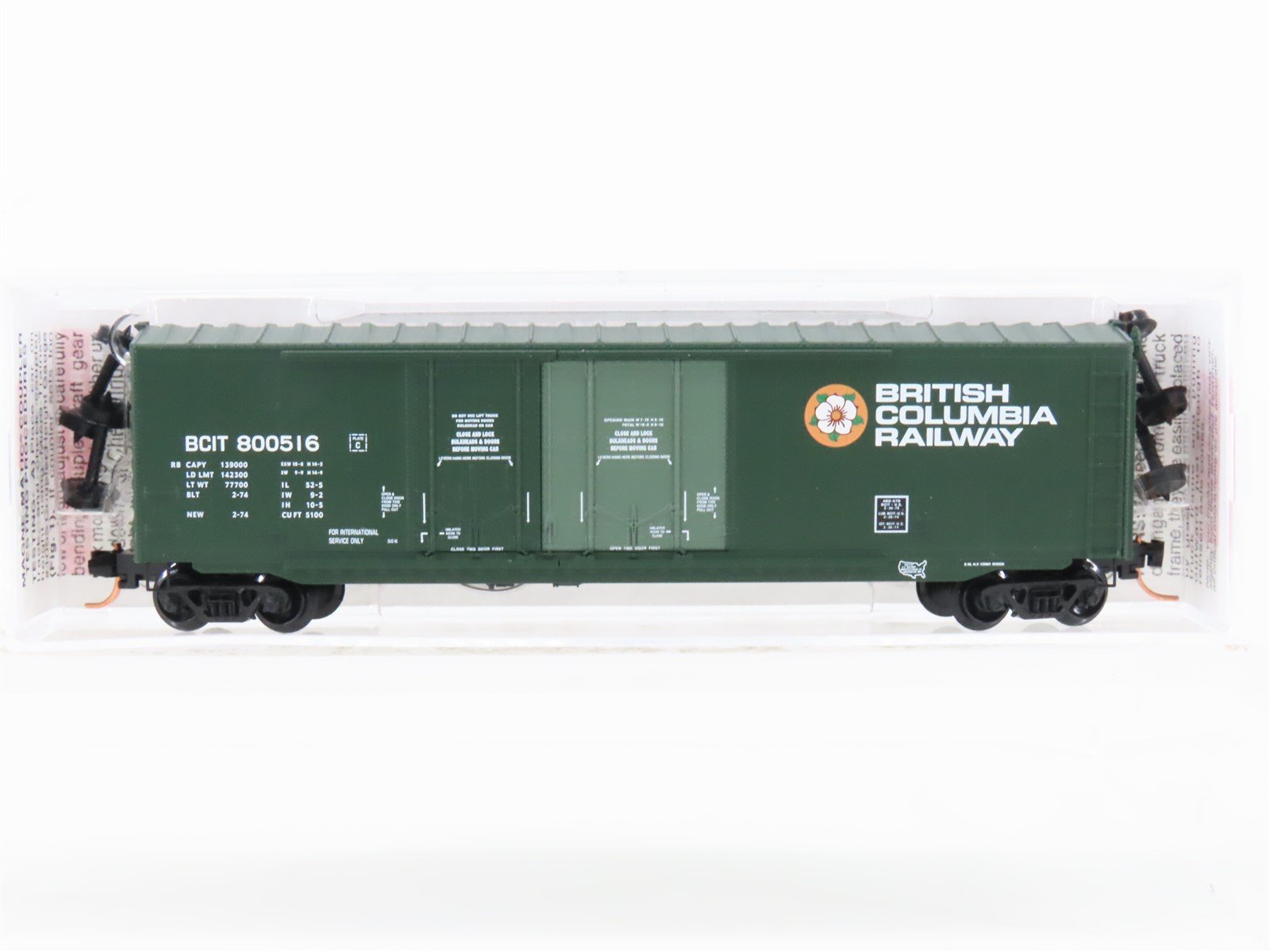 N Scale Micro-Trains MTL 75120 BCIT British Columbia 50' Box Car #800516