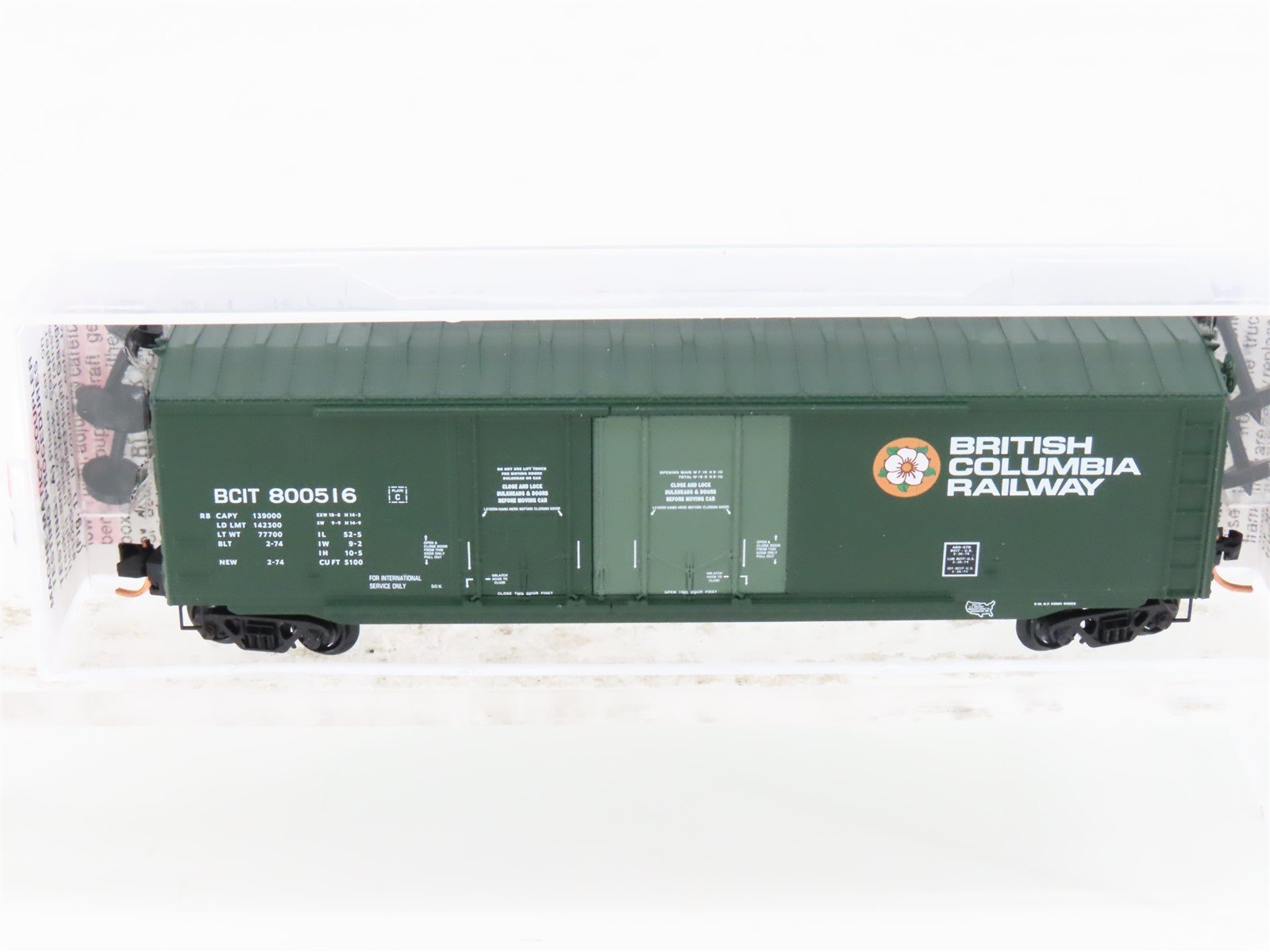 N Scale Micro-Trains MTL 75120 BCIT British Columbia 50' Box Car #800516