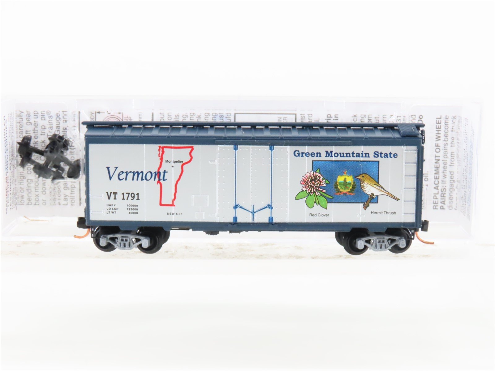 N Scale Micro-Trains MTL 02100402 US State Series 40' Box Car - Vermont #1791