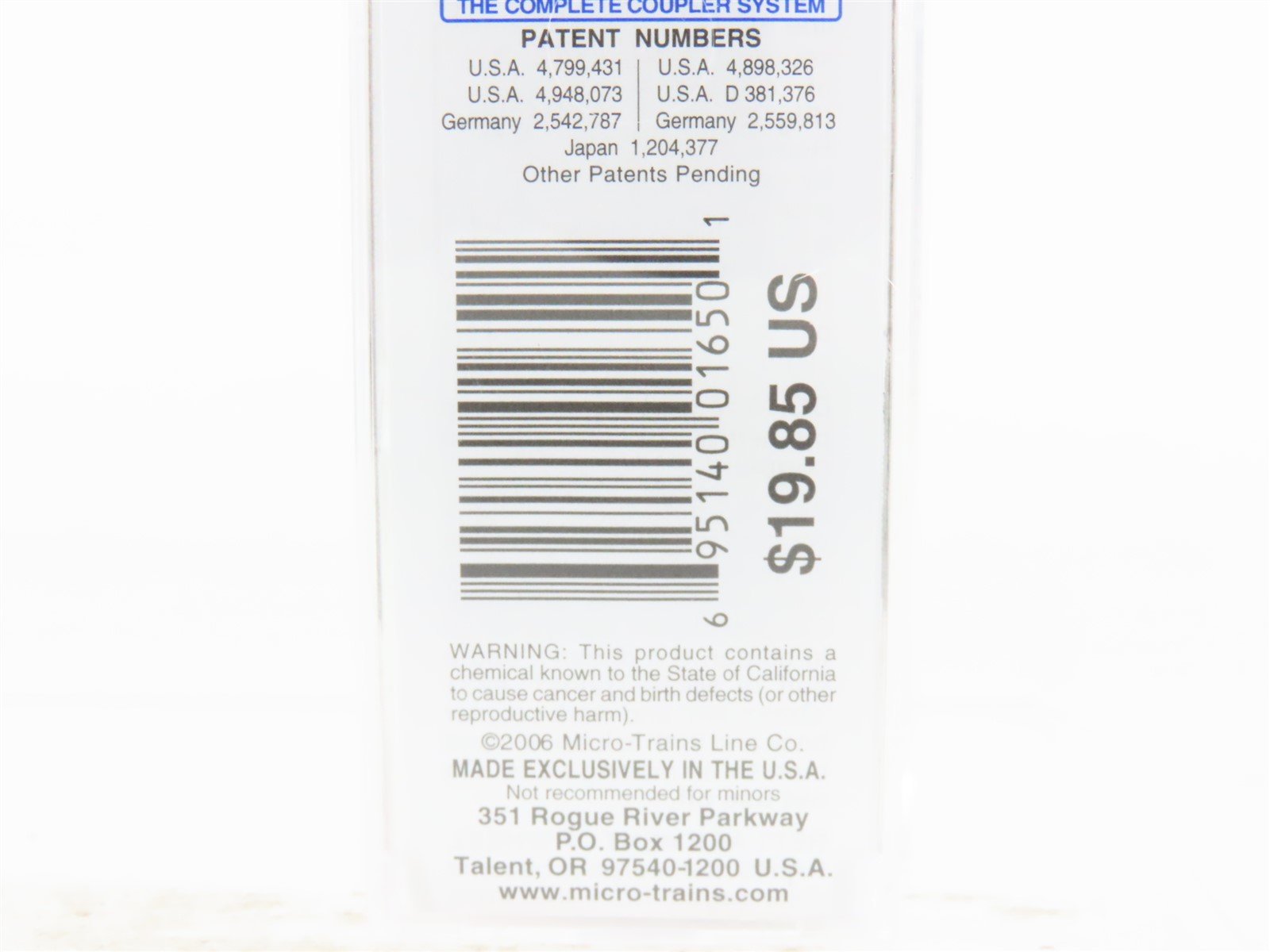 N Scale Micro-Trains MTL 02100402 US State Series 40' Box Car - Vermont #1791