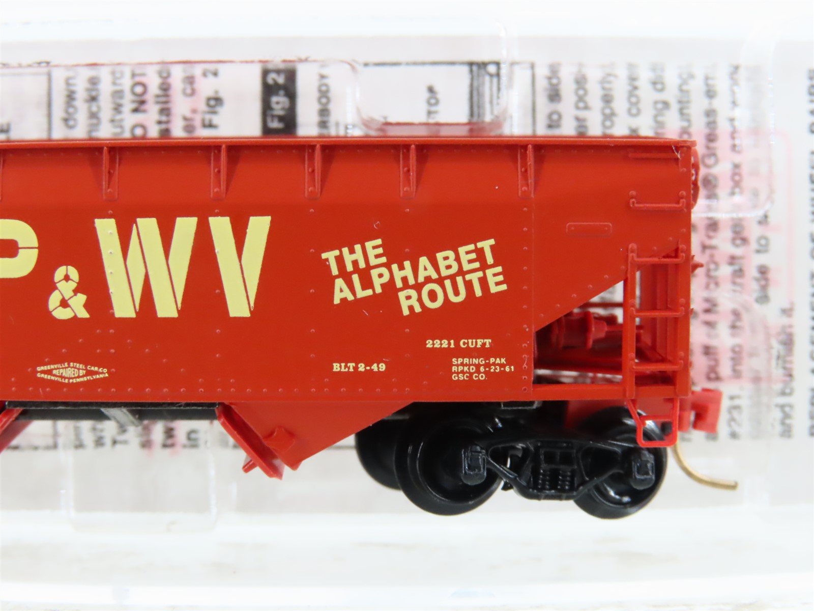 N Scale Micro-Trains MTL 55260 P&WV Pittsburgh & West Virginia 2-Bay Hopper #380