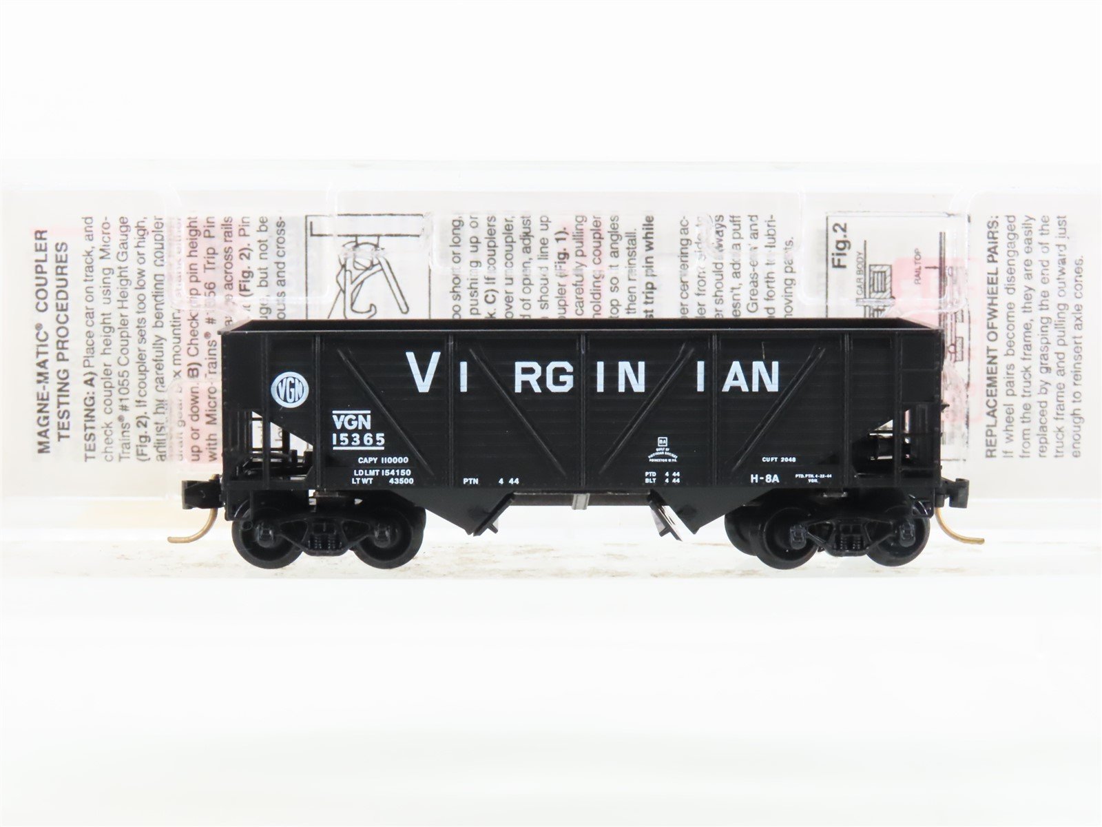 N Scale Micro-Trains MTL 57110 VGN Virginian 2-Bay Composite Hopper #15365