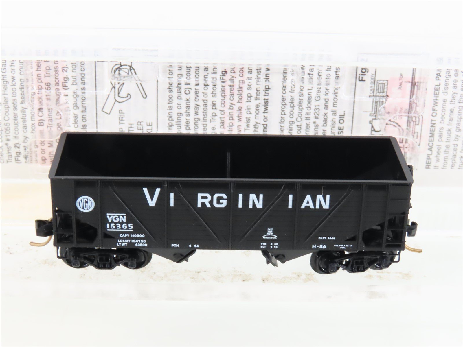 N Scale Micro-Trains MTL 57110 VGN Virginian 2-Bay Composite Hopper #15365