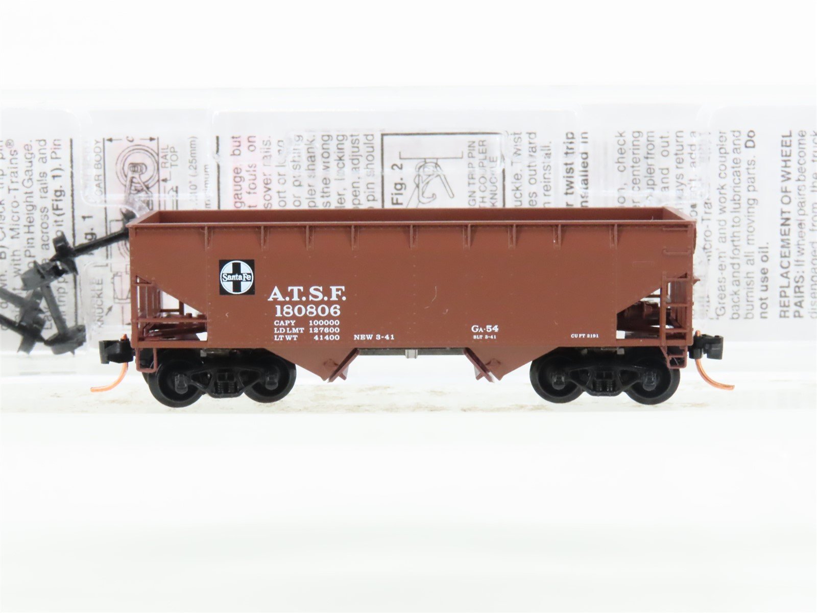 N Scale Micro-Trains MTL 55010 ATSF Santa Fe 2-Bay Offset-Side Hopper #180806