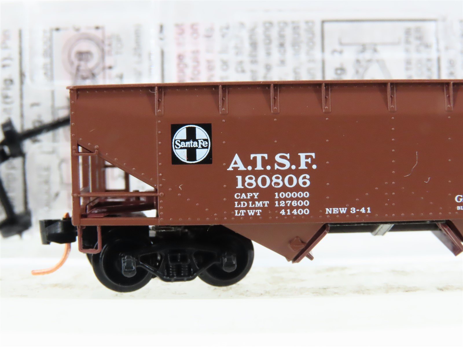 N Scale Micro-Trains MTL 55010 ATSF Santa Fe 2-Bay Offset-Side Hopper #180806