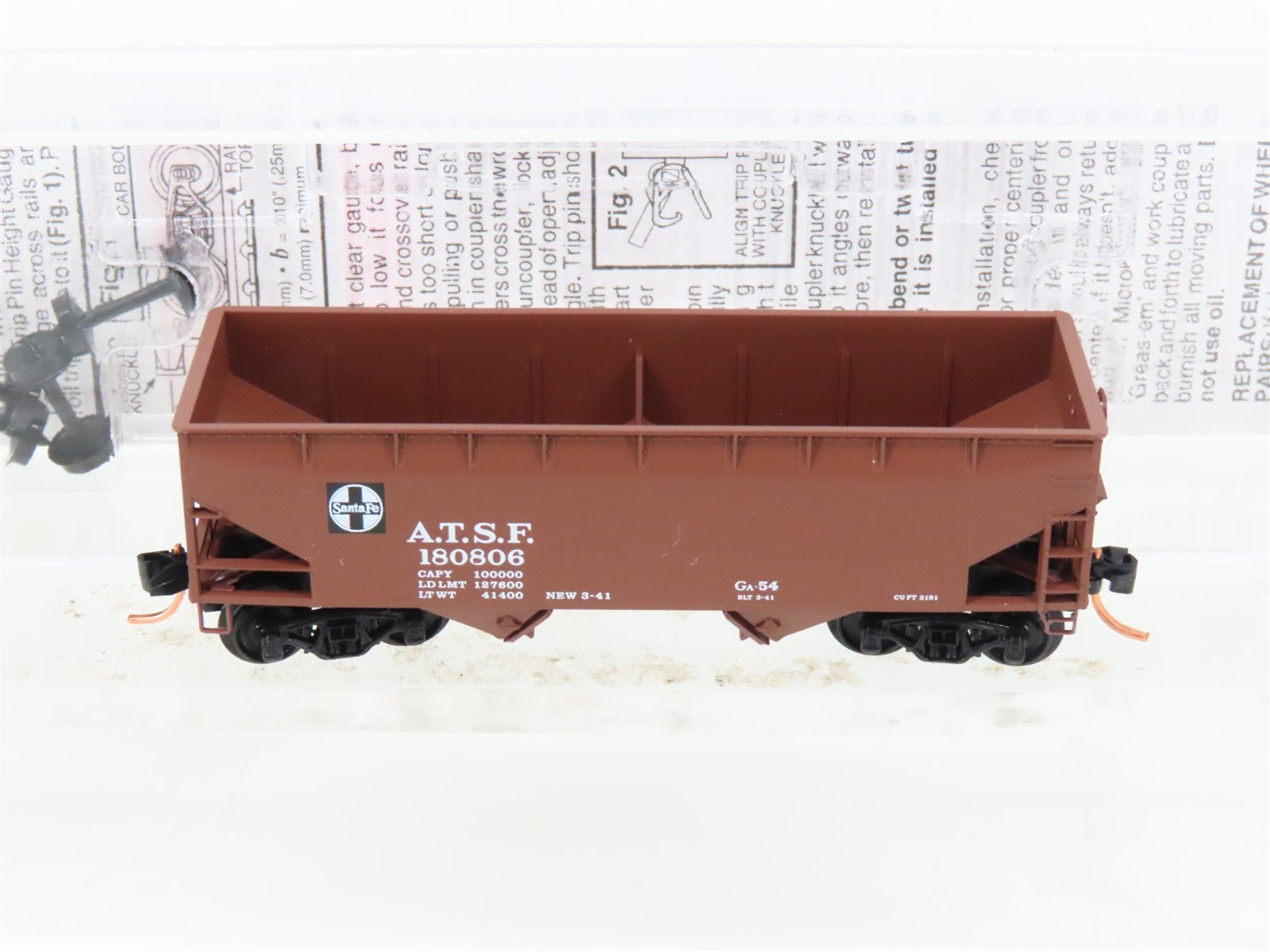 N Scale Micro-Trains MTL 55010 ATSF Santa Fe 2-Bay Offset-Side Hopper #180806