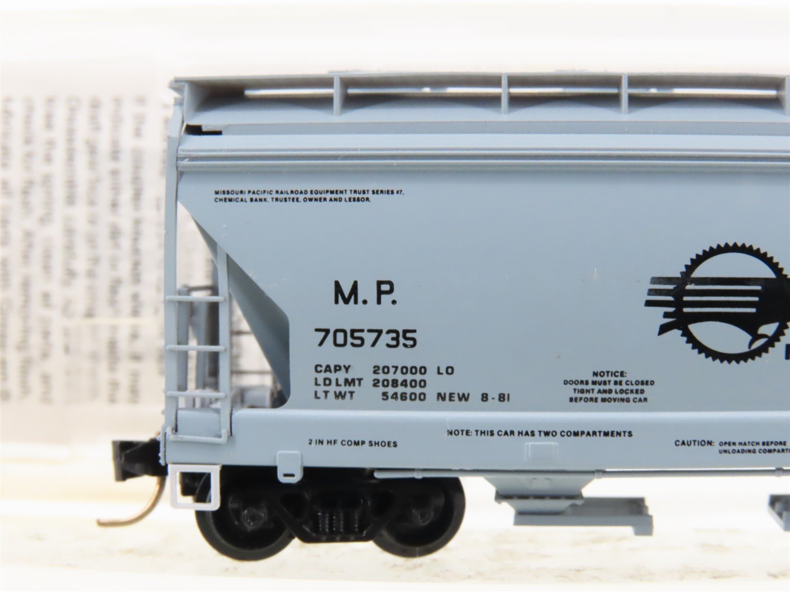 N Micro-Trains MTL 92030 MP Mo-Pac 2-Bay ACF Centerflow Covered Hopper #705735