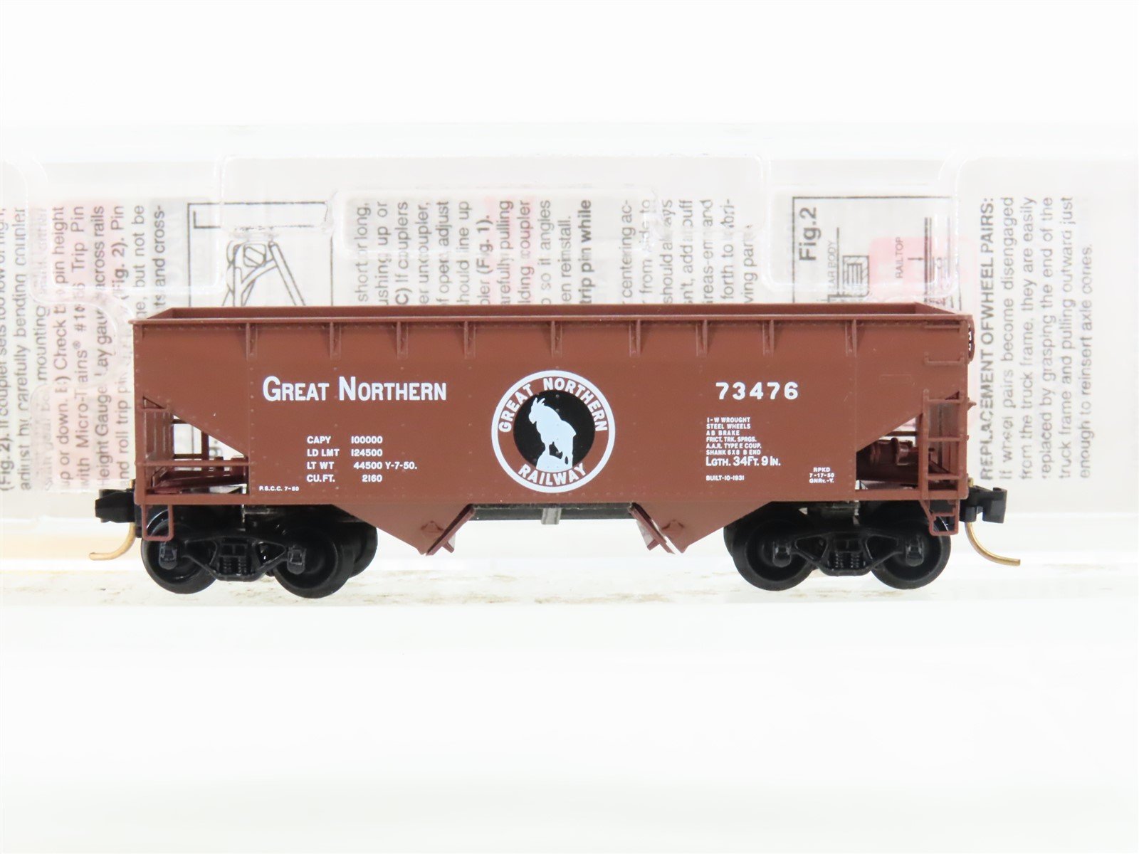 N Micro-Trains MTL 55060 GN Great Northern 2-Bay Offset-Side Hopper #73476