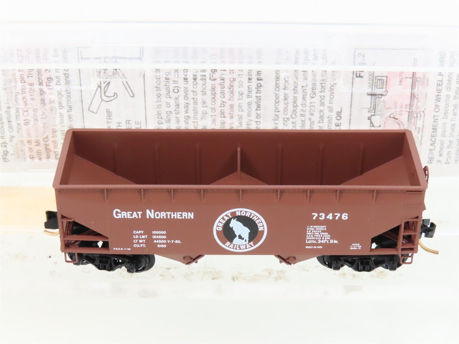 N Micro-Trains MTL 55060 GN Great Northern 2-Bay Offset-Side Hopper #73476