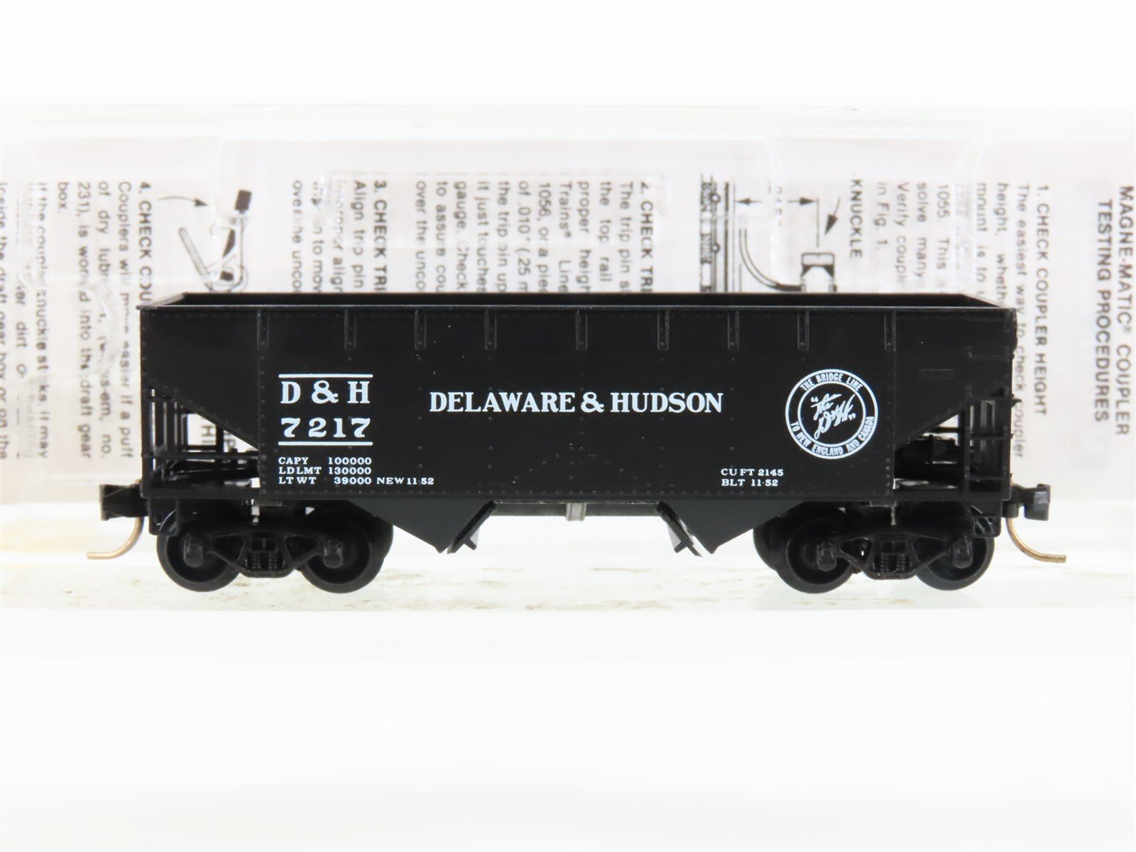 N Scale Micro-Trains MTL 55170 D&H "Bridge Line" 2-Bay Offset-Side Hopper #7217