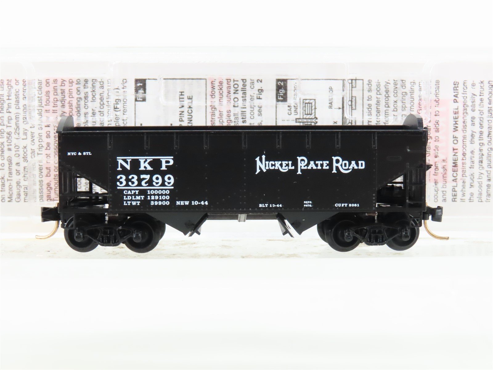 N Micro-Trains MTL 86020 NKP Nickel Plate Road 2-Bay Offset-Side Hopper #33799