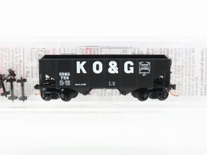 N Micro-Trains MTL 56360 KO&G Kansas Oklahoma & Gulf 2-Bay Rib-Side Hopper #759
