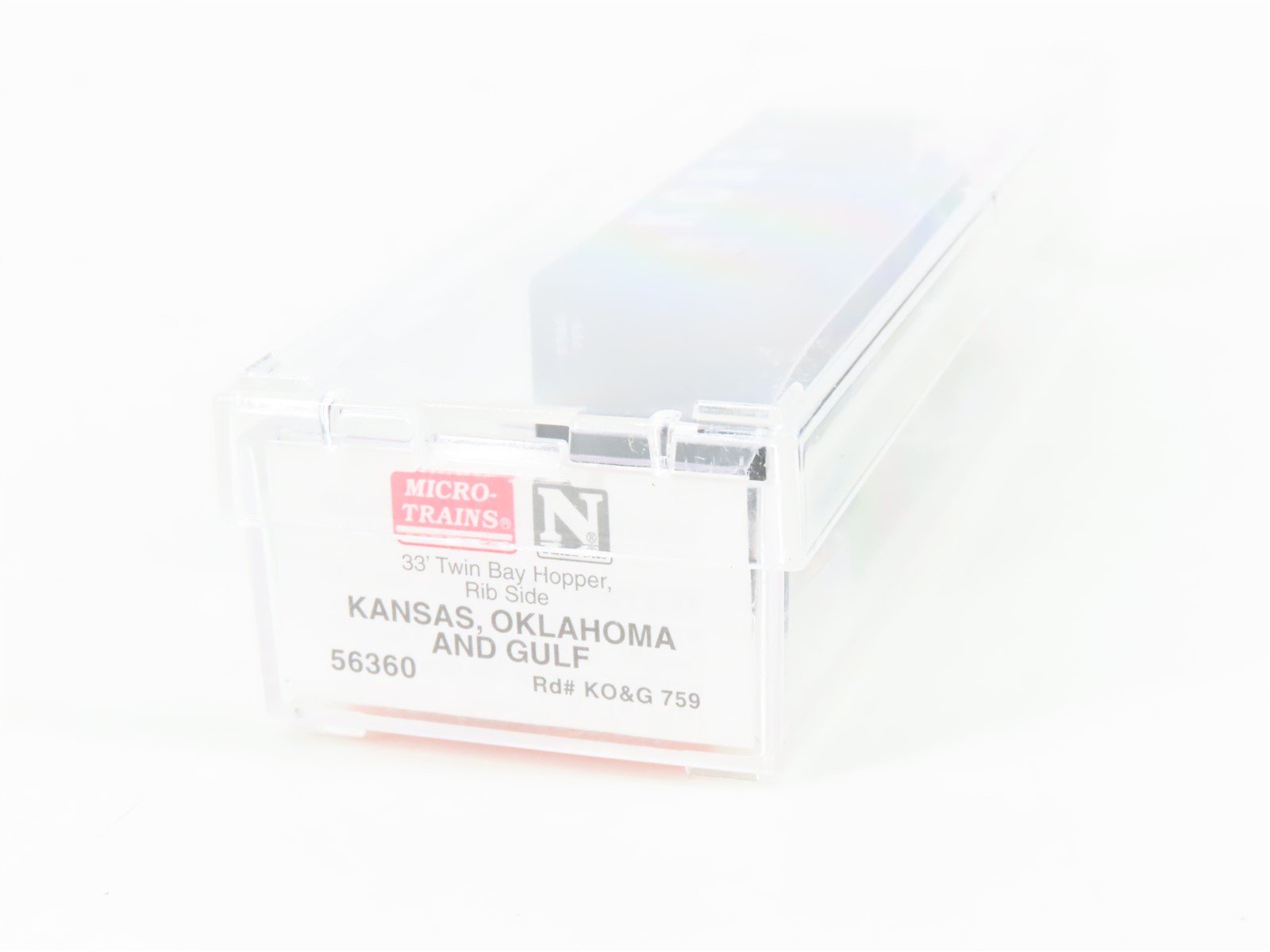 N Micro-Trains MTL 56360 KO&G Kansas Oklahoma & Gulf 2-Bay Rib-Side Hopper #759