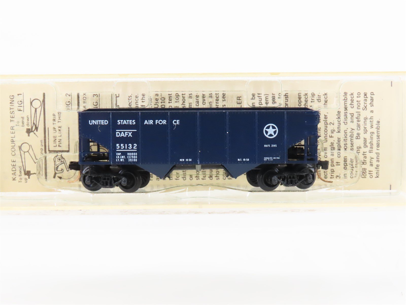 N Kadee Micro-Trains MTL 56120 DAFX US Air Force 2-Bay Rib-Side Hopper #55132