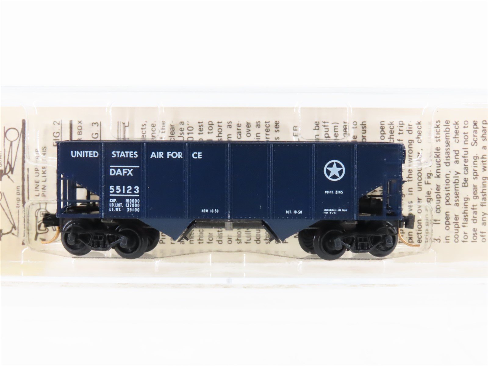 N Kadee Micro-Trains MTL 56120 DAFX US Air Force 2-Bay Rib-Side Hopper #55132