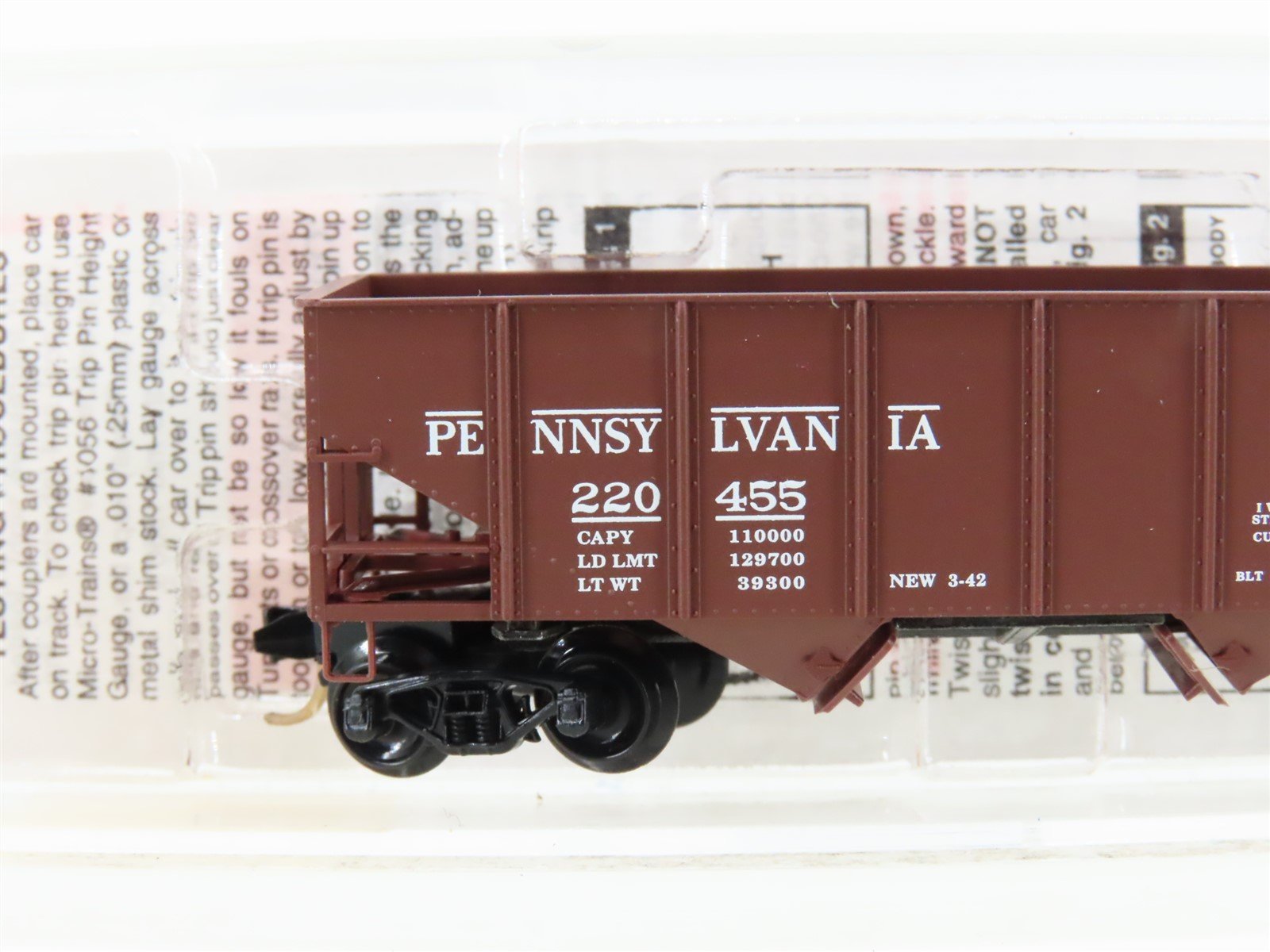 N Scale Micro-Trains MTL 56060 PRR Pennsylvania 2-Bay Rib-Side Hopper #220455