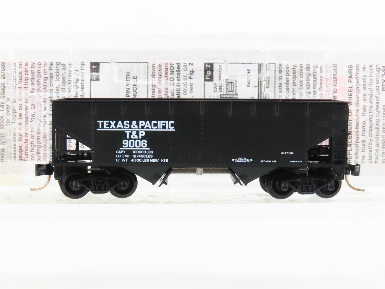 N Micro-Trains MTL 55120 T&P Texas & Pacific 2-Bay Offset-Side Hopper #9006