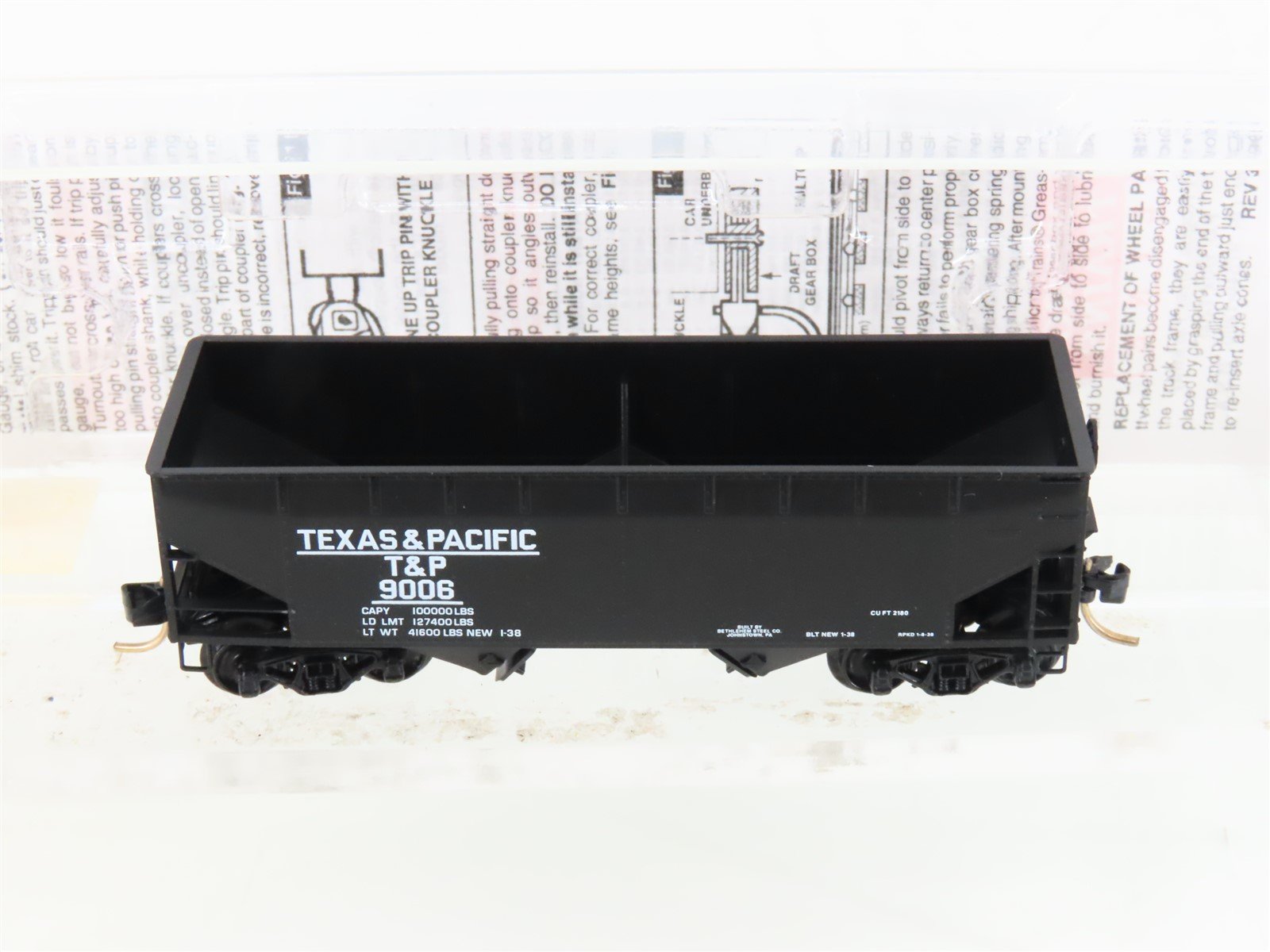 N Micro-Trains MTL 55120 T&P Texas & Pacific 2-Bay Offset-Side Hopper #9006