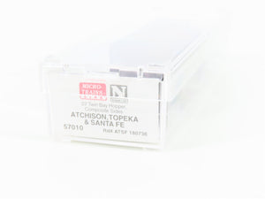 N Scale Micro-Trains MTL 57010 ATSF Santa Fe 2-Bay Composite-Side Hopper #180736
