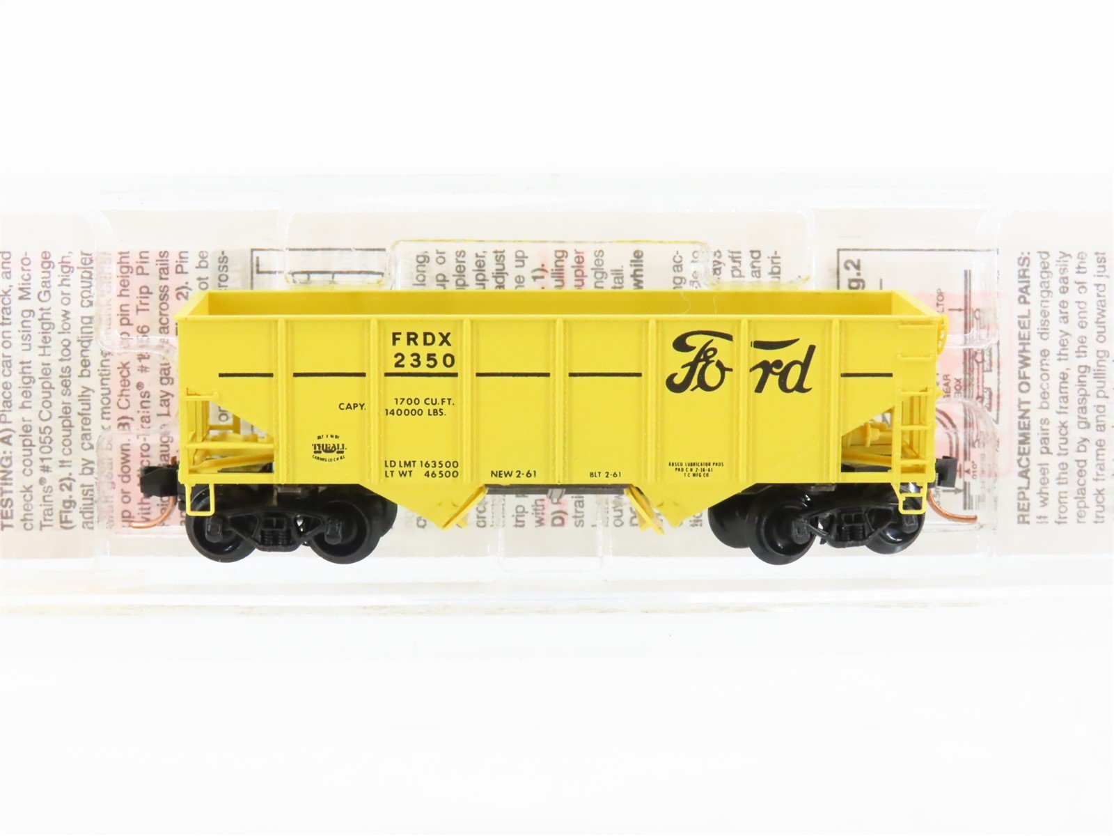 N Scale Micro-Trains MTL 56020 FRDX Ford 2-Bay Thrall Rib-Side Hopper #2350