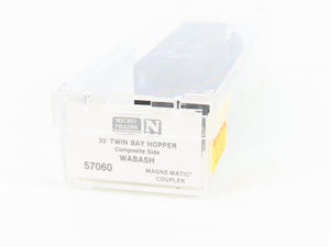 N Scale Micro-Trains MTL 57060 WAB Wabash 2-Bay Composite-Side Hopper #39157