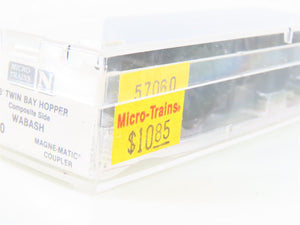 N Scale Micro-Trains MTL 57060 WAB Wabash 2-Bay Composite-Side Hopper #39157