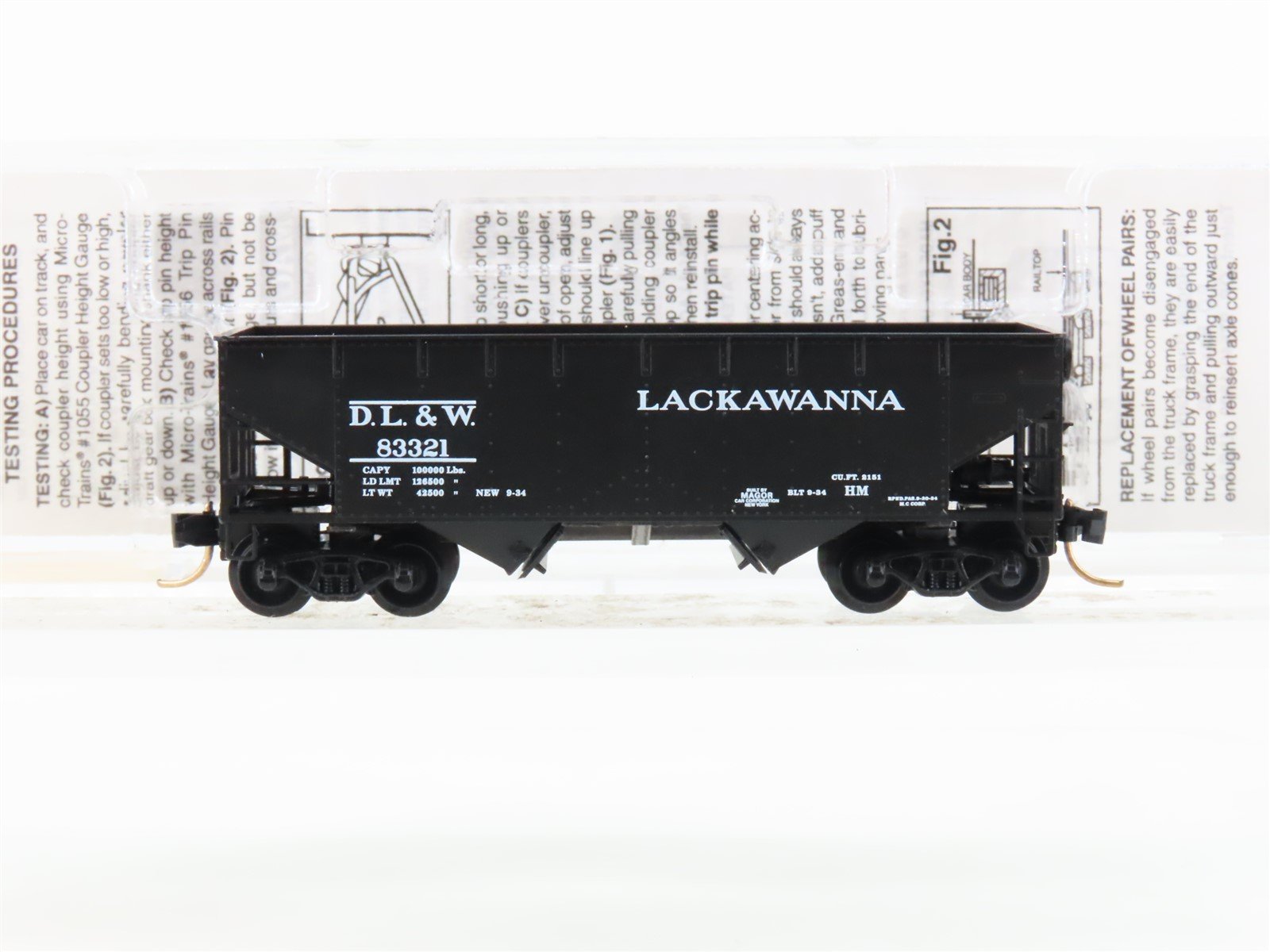 N Scale Micro-Trains MTL 55130 DL&W Lackawanna 2-Bay Offset-Side Hopper #83321