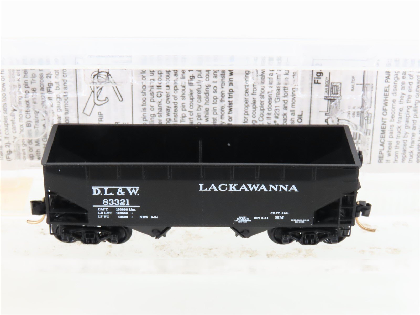 N Scale Micro-Trains MTL 55130 DL&W Lackawanna 2-Bay Offset-Side Hopper #83321