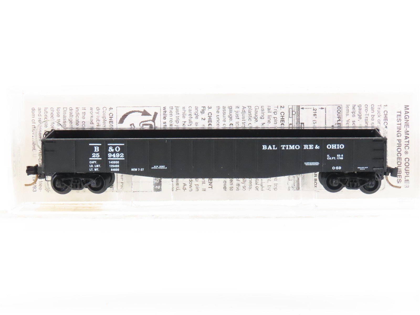 N Scale Micro-Trains MTL 46150 B&O Baltimore & Ohio 50' Drop-End Gondola #259492
