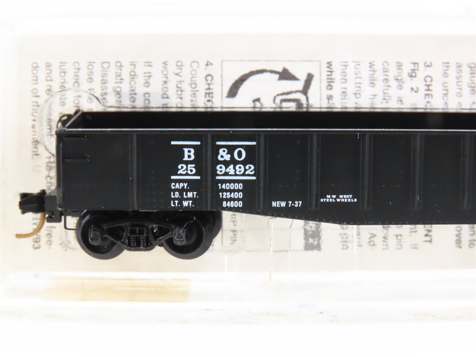 N Scale Micro-Trains MTL 46150 B&O Baltimore & Ohio 50' Drop-End Gondola #259492