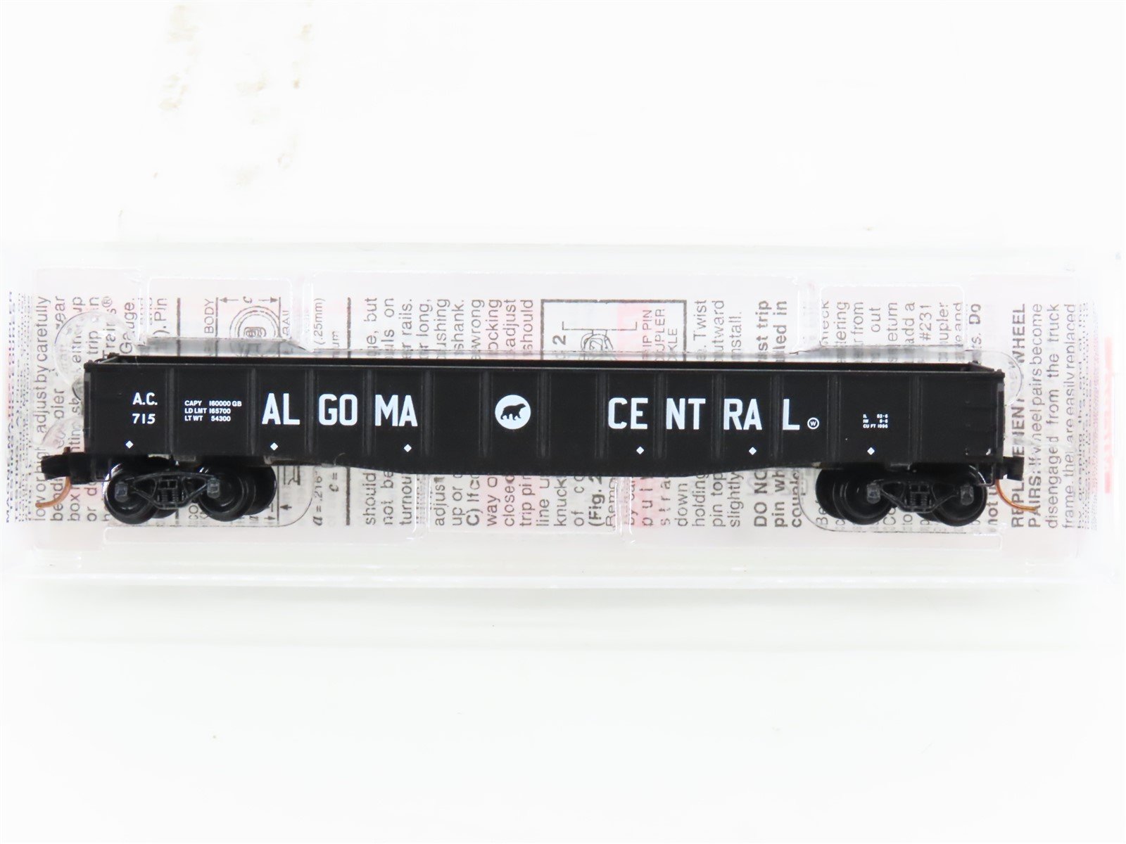 N Micro-Trains MTL 46250 AC Algoma Central 50' Drop-End Fishbelly Gondola #715