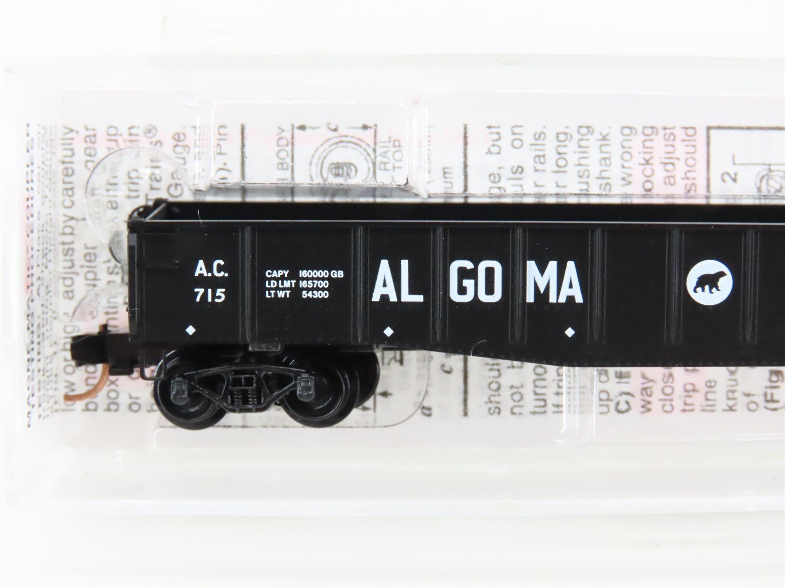 N Micro-Trains MTL 46250 AC Algoma Central 50' Drop-End Fishbelly Gondola #715