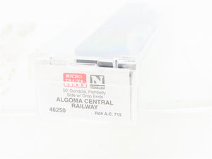 N Micro-Trains MTL 46250 AC Algoma Central 50' Drop-End Fishbelly Gondola #715
