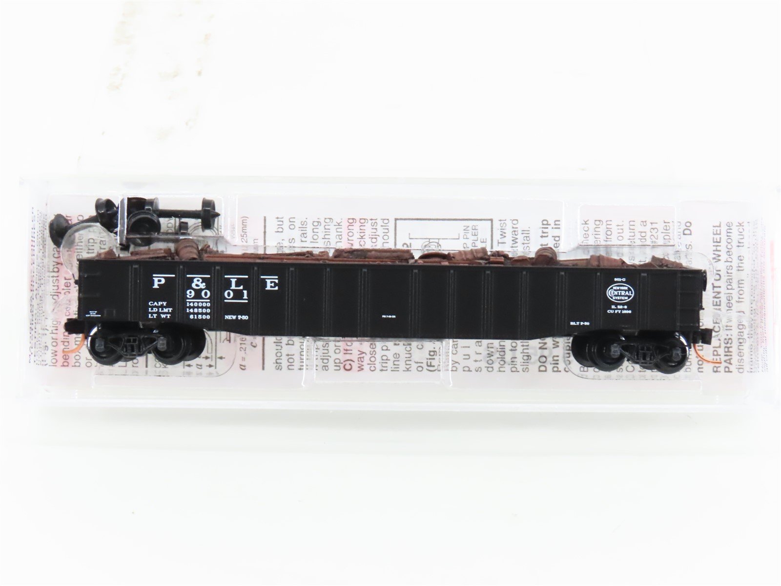 N Micro-Trains MTL 105580.2 P&LE NYC System 50' Gondola #9001 w/ Scrap Load
